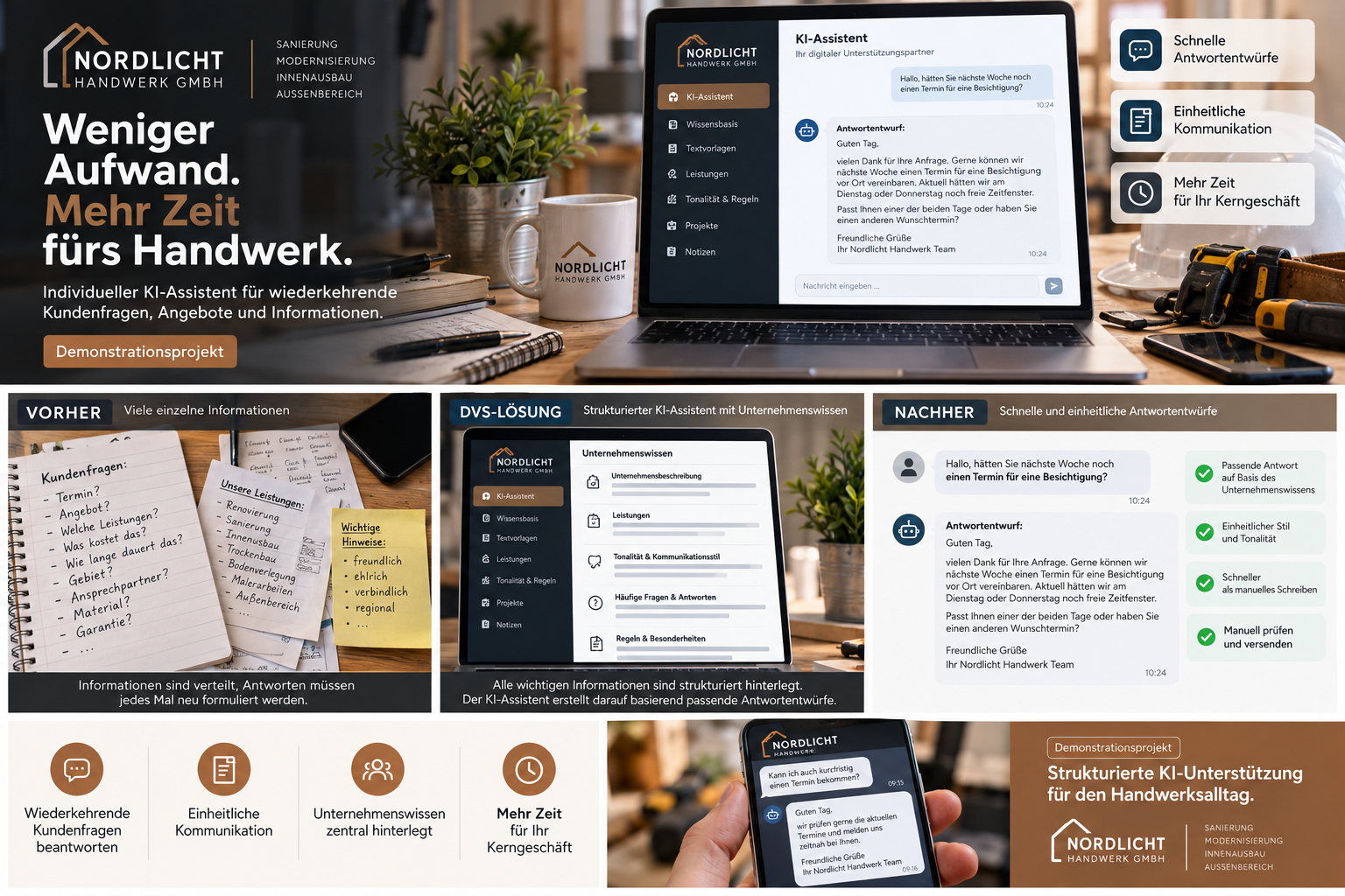 Nordlicht Handwerk – Individueller KI-Assistent – Demonstrationsprojekt